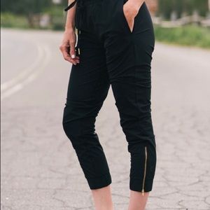 Black Everywhere Zipper Joggers